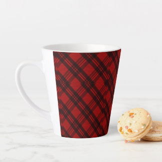 Caneca De Café Latte Xadrez Elegante Moderno