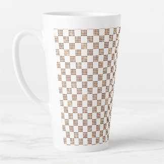 Caneca De Café Latte Xadrez Inspirado na França Vintage