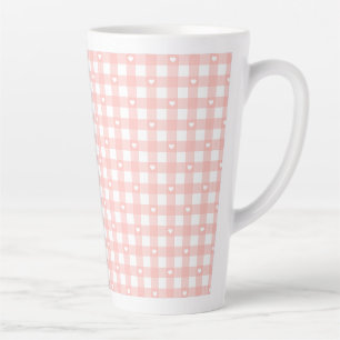 Caneca De Café Latte Xadrez Laranja Pêssego