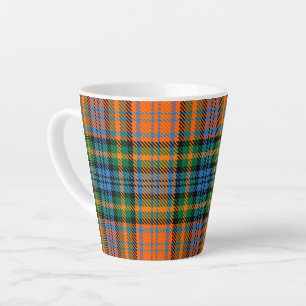 Caneca De Café Latte Xadrez Murray Rústico Laranja Azul