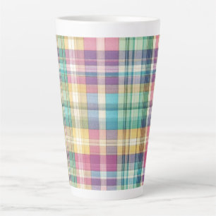Caneca De Café Latte xadrez/Páscoa pastel/tartã