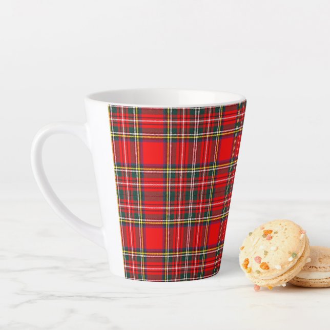 Caneca De Café Latte Xadrez Real Stewart Clan Tartan (In Situ)