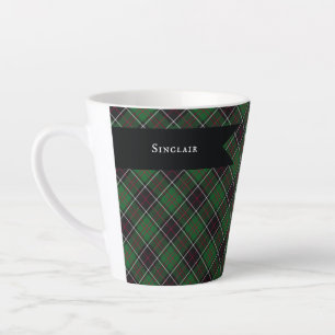 Caneca De Café Latte Xadrez Variante Tartan Caça ao Clã Sinclair