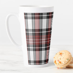 Caneca De Café Latte Xadrez Vermelha E Preta