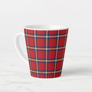 Caneca De Café Latte Xadrez vermelha, Royal Stewart Tartan