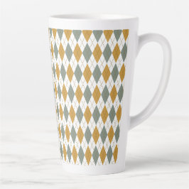 Caneca De Café Latte Xanadu e Dourado Winter Argyle