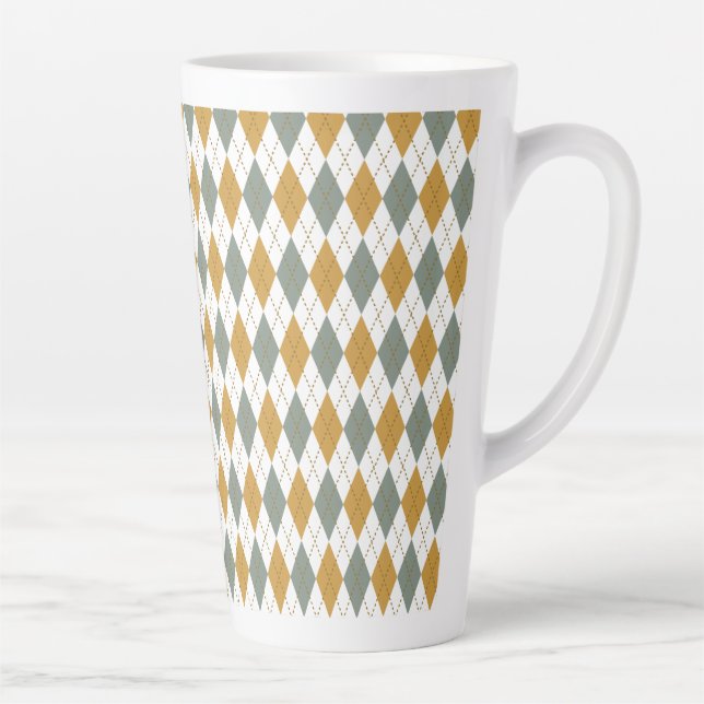 Caneca De Café Latte Xanadu e Dourado Winter Argyle (Direita)