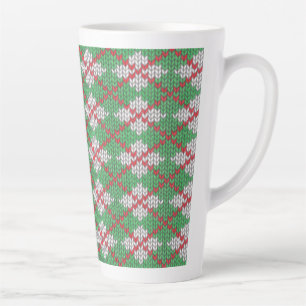 Caneca De Café Latte XMAS ARGYLE KNIT Tall Latch