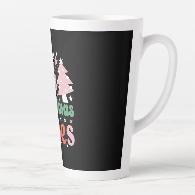 Caneca De Café Latte Xmas Gift Vibes de Natal (Direita)