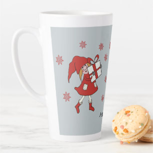 Caneca De Café Latte Xmas Girl