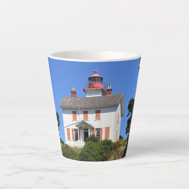 Caneca De Café Latte Yaquina Bay Lighthouse, Newport, Oregon (Frente)