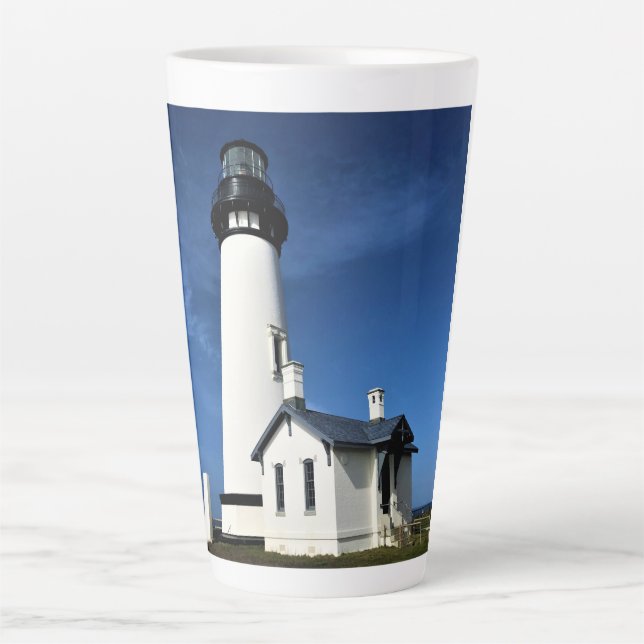 Caneca De Café Latte Yaquina Head Lighthouse, Newport, Oregon (Frente)