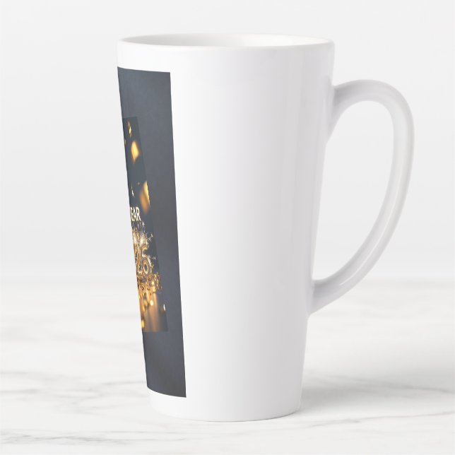 Caneca De Café Latte Year 2026 – Fresh Start, Greet Latte Mug (Direita)