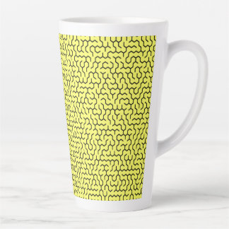 Caneca De Café Latte Yellow Hexagon Maze