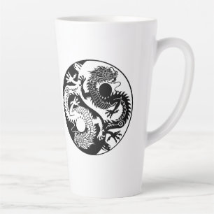 CANECA DE CAFÉ LATTE YIN YANG DOIS DRAGONS