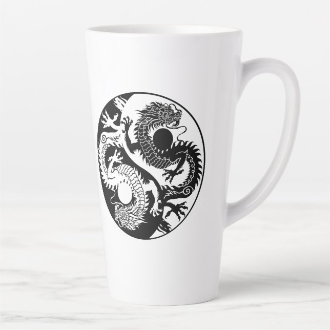 CANECA DE CAFÉ LATTE YIN YANG DOIS DRAGONS (Direita)