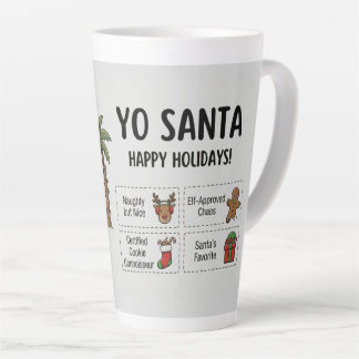 Caneca De Café Latte Yo Santa Natal Divertido de Verão Feliz Natal