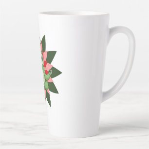 Caneca De Café Latte Yoga Relaxamento com Arte Floral Elegante