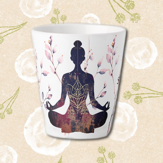 Caneca De Café Latte Yogi World Latte Mug (Criador carregado)