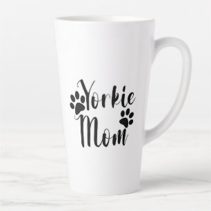 Caneca De Café Latte Yorkie Mãe Yorkshire Terrier Pawprint Graphics