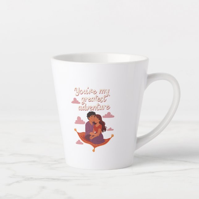 Caneca De Café Latte You're My Greatest Adventure – Romantic Flying (Direita)