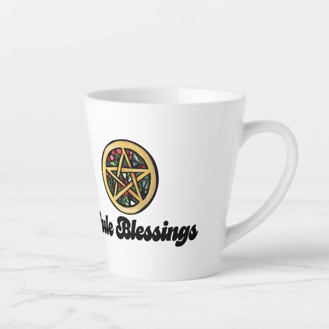 Caneca De Café Latte Yule Blessings (Direita)