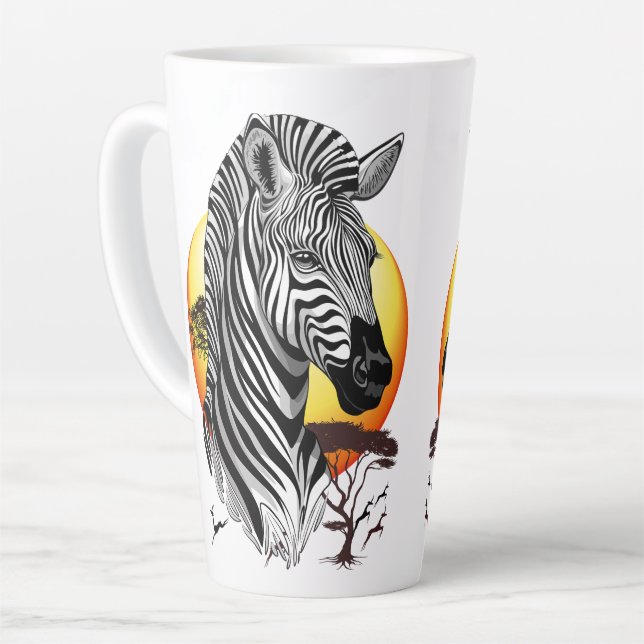 Caneca De Café Latte Zebra African Savanna Wild Animal (Ângulo esquerdo)