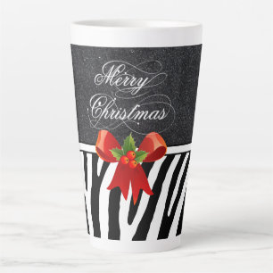 Caneca De Café Latte Zebra Stripes e Glitter