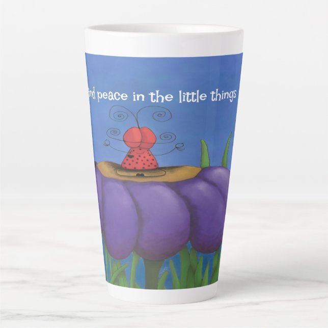 Caneca De Café Latte Zen Ladybug (Frente)