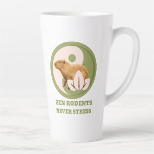 Caneca De Café Latte Zen Rodents Nunca Stress Capybara