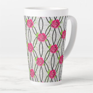 Caneca De Café Latte Zig Zag Pattern, flor