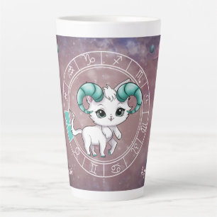 Caneca De Café Latte Zodiac Aries Gota-Gato, Astrologia do Planeta de R