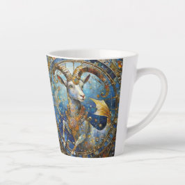 Caneca De Café Latte Zodiac - Capricórnio, Caprino do Mar