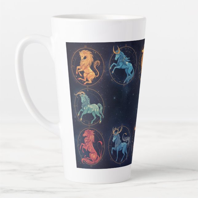 Caneca De Café Latte Zodiac Sign Latte Mug (Esquerda)