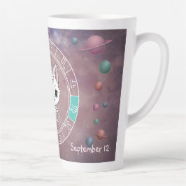 Caneca De Café Latte Zodiac Virgo Cute Cat Planet Astrologia