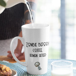 Caneca De Café Latte Zombie antes do café do Dia Branco