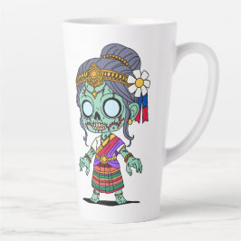 Caneca De Café Latte Zombie cambojano bonito