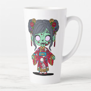 Caneca De Café Latte Zombie Chinês Bonito