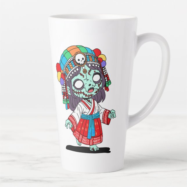 Caneca De Café Latte Zombie Coreano Cute (Direita)