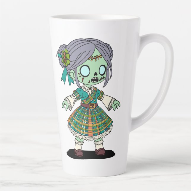 Caneca De Café Latte Zombie escocesa (Direita)