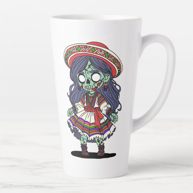Caneca De Café Latte Zombie peruana bonita (Direita)