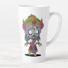 Caneca De Café Latte Zombie Tailandês Cute