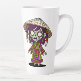 Caneca De Café Latte Zombie vietnamita bonita
