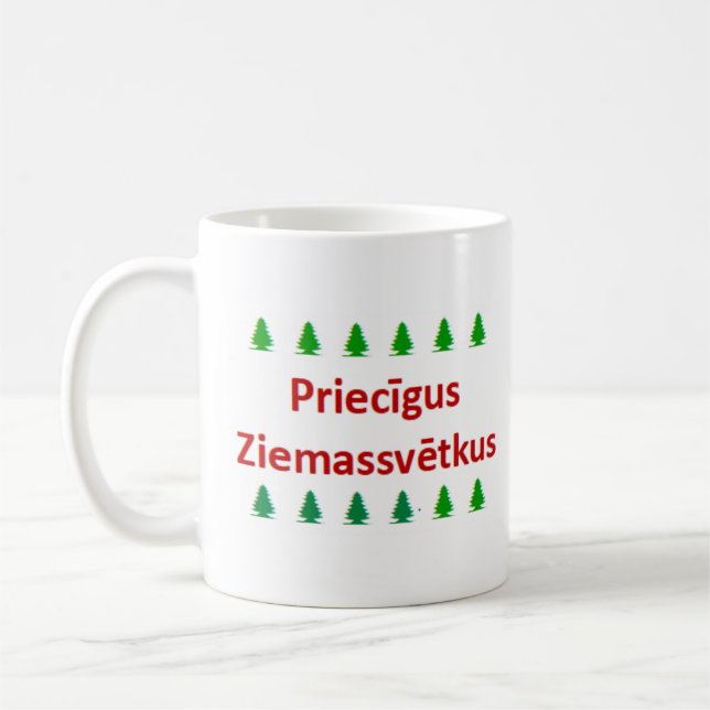 Caneca De Café latvian priecigus ziemassvetkus (Esquerda)
