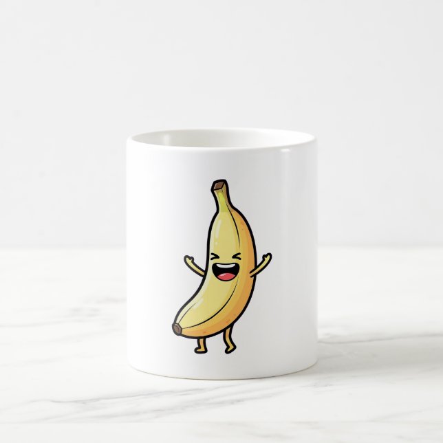 Caneca De Café Laughing Banana – Cute Kawaii Illustration (Centro)