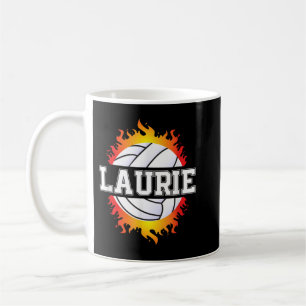 Caneca De Café Laurie Name Voleibol Player Girls Ball and Net S