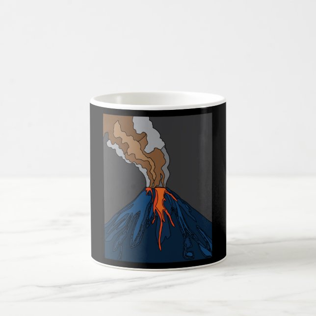 Caneca De Café Lava de Erupção Vulcânica e Erupção Vulcânica (Centro)
