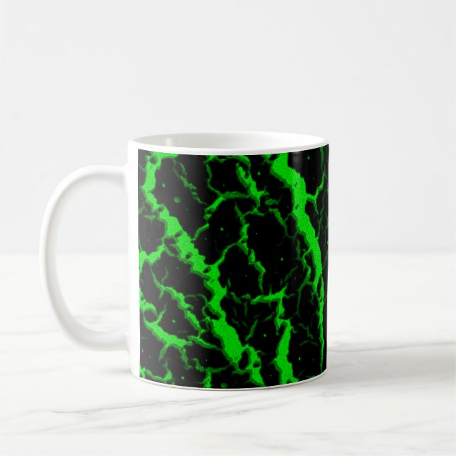 Caneca De Café Lava de espaço rachada - Verde (Esquerda)