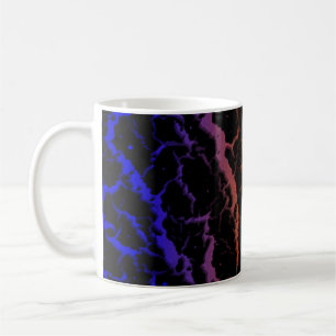 Caneca De Café Lava Espacial Rachada - Azul/Laranja