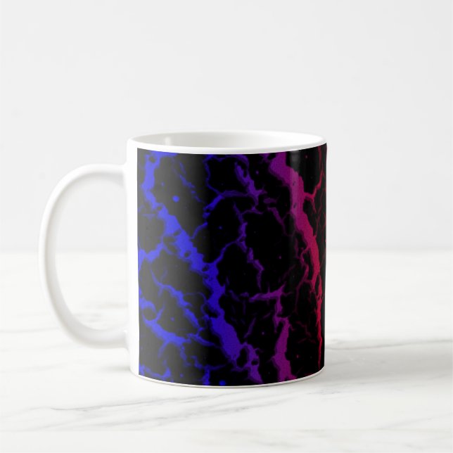 Caneca De Café Lava Espacial Rachada - Azul/Vermelho (Esquerda)